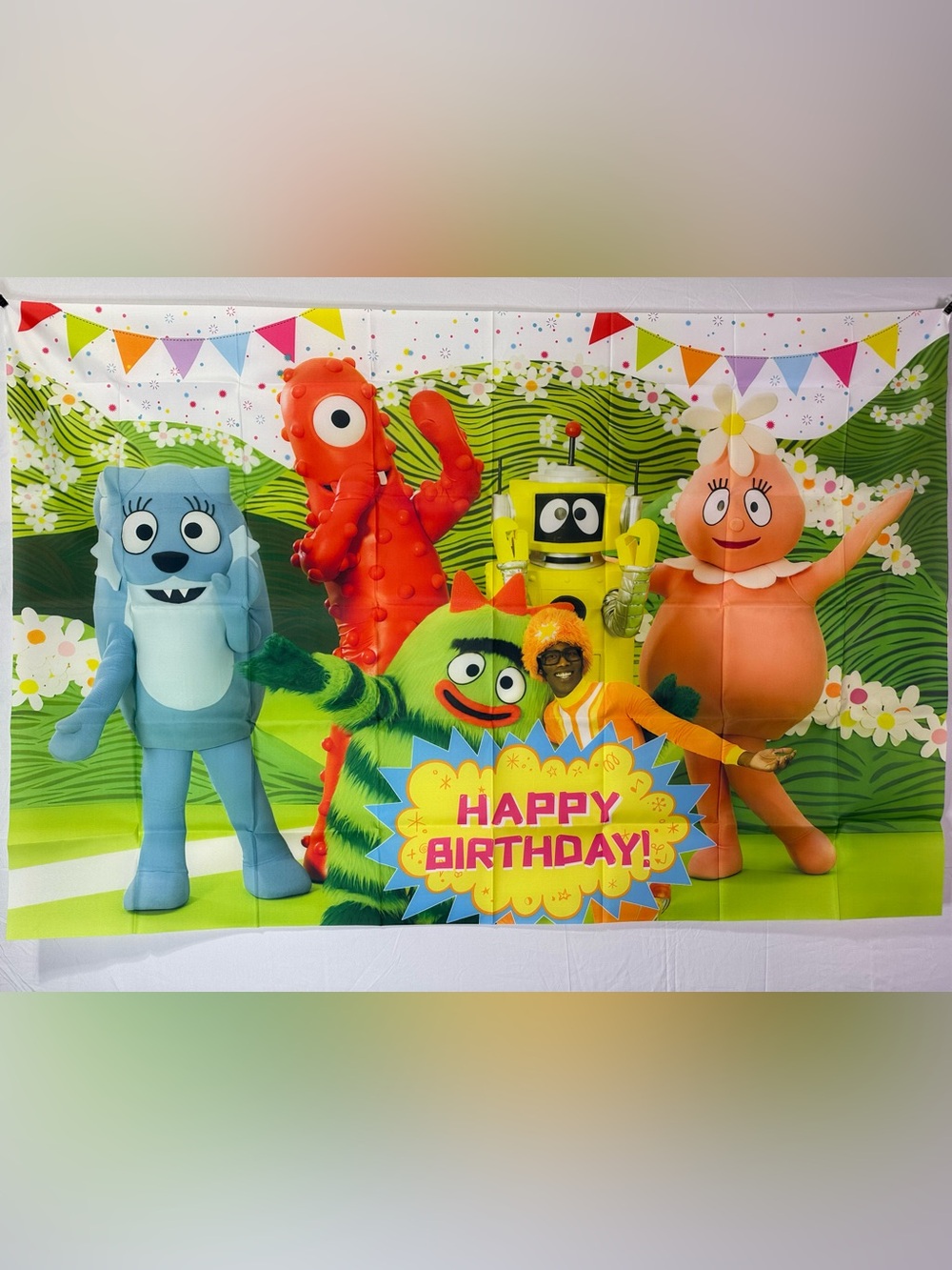Yo Gabba Gabba! Happy Birthday Backdrop Banner 5x3Ft.